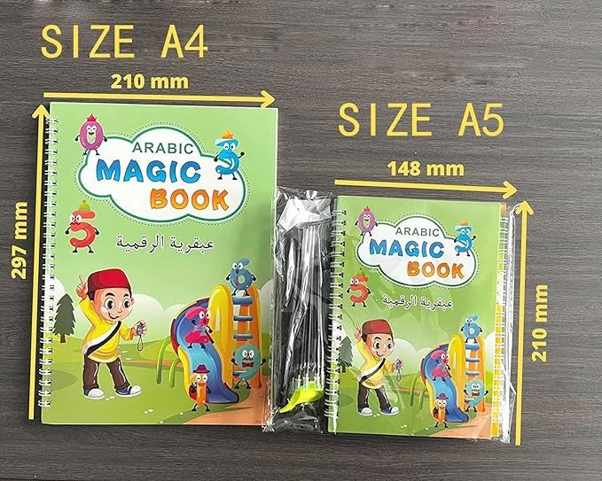Arabic Magic Copybook – Reusable Handwriting Practice Book for Kids